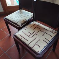 6 sedie in legno imbottite