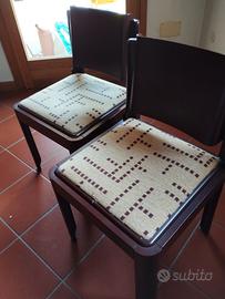 6 sedie in legno imbottite