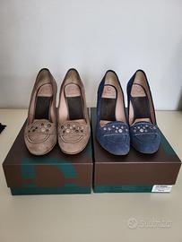 Scarpa comoda blu con tacco + scarpa omaggio