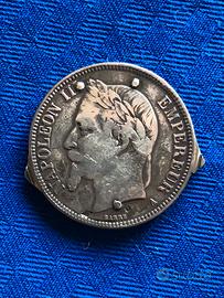 5 Franchi in argento con coltellino e forbici