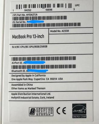Apple MacBook Pro 13 pollici M1
