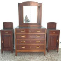 Set specchiera e comodini anni 800