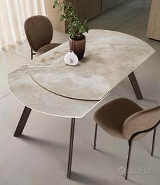 Tavolo allungabile in ceramica effetto marmo Pavia