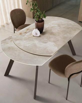 Tavolo allungabile in ceramica effetto marmo Pavia