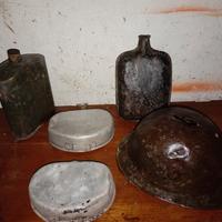 Cimeli Ww1 Ww2 Militaria Elmetto gavettini borracc
