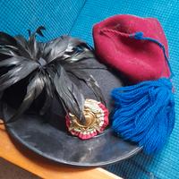 cappello da bersagliere  con piumotto e fez  tg 57