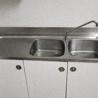 Doppio lavello inox con pedaliera