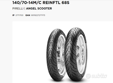 coppia pneumatici Pirelli 120/70/15 -140/70/14