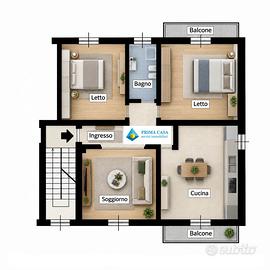 Rif.2460RA33703- appartamento trilocale