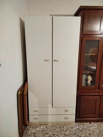Armadio 2 ante con cassetti - Bianco