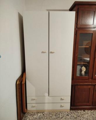 Armadio 2 ante con cassetti - Bianco