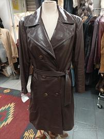 Trench in Pelle Marrone Scuro
