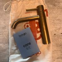 Bongio miscelatore lavabo ottone burattato