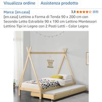 Letto bambini Montessoriano e 2 materassi
