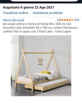 Letto bambini Montessoriano e 2 materassi