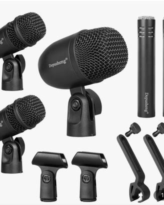 DEPUSHENG Kit Microfoni Dinamici per Batteria 5/7