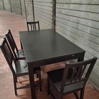 tavolo ikea bjursta allungabile + 4 sedie stefan 