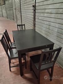 tavolo ikea bjursta allungabile + 4 sedie stefan 
