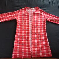 Cardigan donna, S/M, rosso e bianco