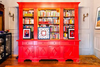 Libreria in Stile color Rosso Pompeiano