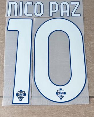Kit Nameset Como 25/26 home 10 Nico Paz