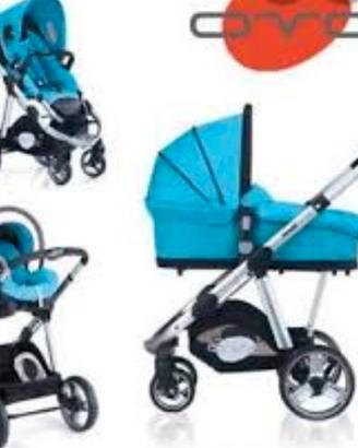 Passeggino trio brevi ovo colore turchese