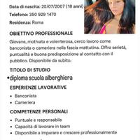 Cassiera/ cameriera mattina