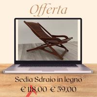 sedia sdraio in legno