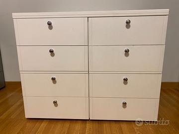 cassettiera bianca 90x60x70