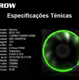 Fan 4x Barrow BFO1-PR RGB (12V) + 2x Corsair 120mm