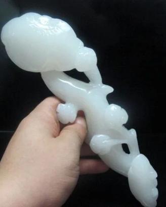 Scettro Ruyi in giada bianca naturale - collez