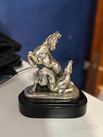 Ottaviani scultura equestre  in metallo argentato