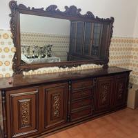 Sala da pranzo antica completa in legno massello