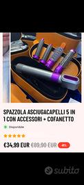 Spazzola Asciugacapelli 5 In 1 Con Accessori + Cof