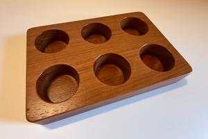 Porta bicchieri in legno iroko tipo teak massello