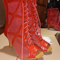 stivaletti da ballo rossi open toe n⁰35