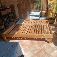 Base letto matrimoniale in legno