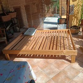 Base letto matrimoniale in legno