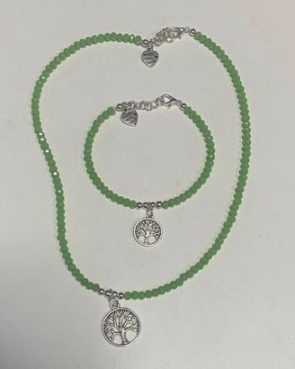 COLLANA E BRACCIALE ALBERO DELLA VITA FATTO A MANO