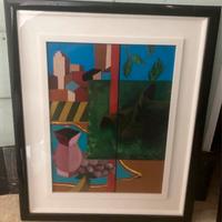 Quadro moderno astratto con cornice nera