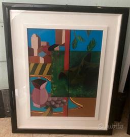 Quadro moderno astratto con cornice nera