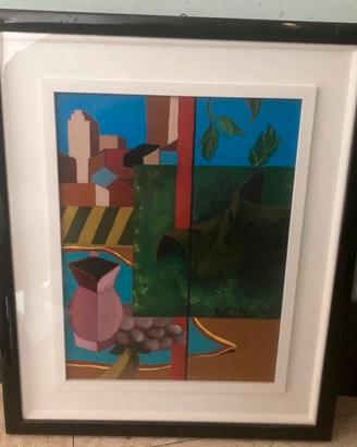 Quadro moderno astratto con cornice nera