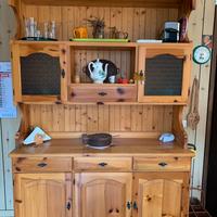 Cucina Rustica -Credenza Tavolo,Sedie e Cassapanca