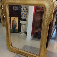 Specchio stile umbertino cornice incisa a bulino