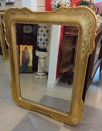 Specchio stile umbertino cornice incisa a bulino