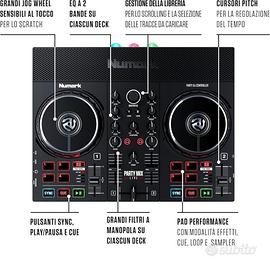 Consolle DJ NUMARK Party Mix Live NUOVA + borsa
