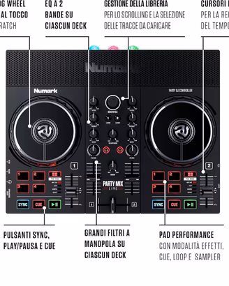 Consolle DJ NUMARK Party Mix Live NUOVA + borsa