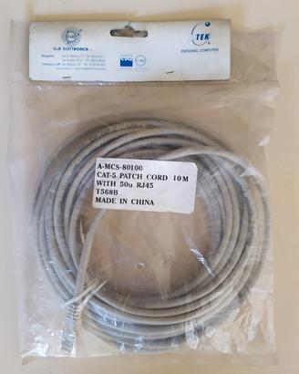 Cavo di rete Cat 5 da 10 metri nuovo 