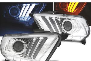 FARI FORD MUSTANG 10-14 A LED DINAMICI CROMATI