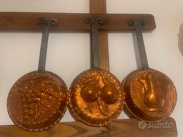 Pentolini in rame 3 pezzi 30 cm